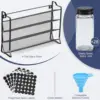 Spice Rack Organizer for Cabinet, Spice Organizer with 28 Empty Spice Jars with Black Lids 2
