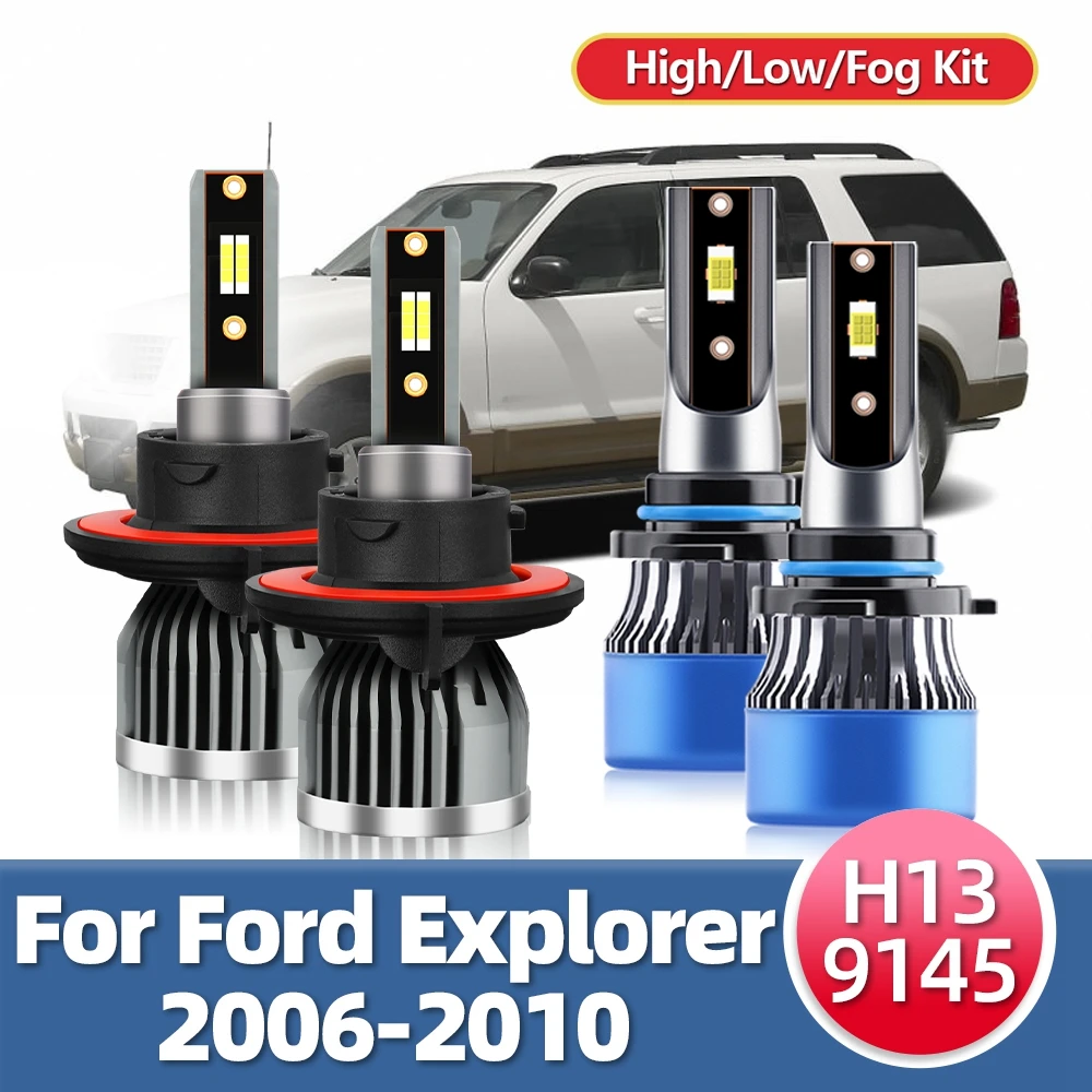 

LSlight LED Bulbs Auto Lights Car Headlight 12V Fog Lamp For Ford Explorer 2006 2007 2008 2009 2010 Foglights Headlamps Replace