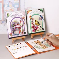 Bview Art Travel Watercolor Painting Set with Tri-Fold Book, Built-in 12 Colors & Stress Relief Note Paper for DIY Art Therapy 1