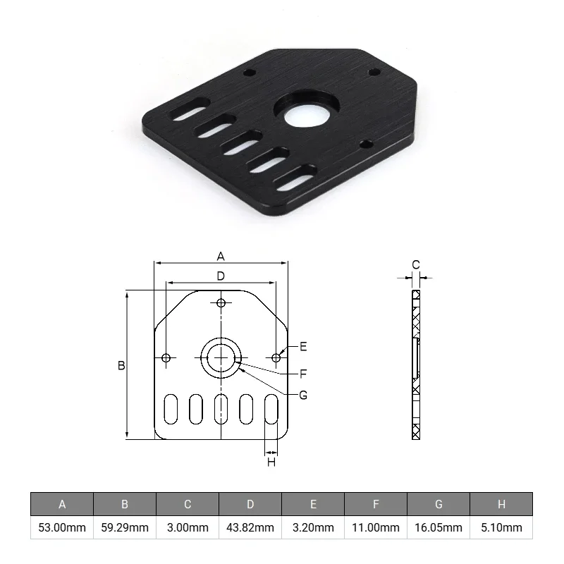 Nema17 스테퍼 모터용 OpenBuilds 나사산 로드 플레이트 슈트, V-슬롯 선형 레일용 엔드 마운트 플레이트, 3mm 두께