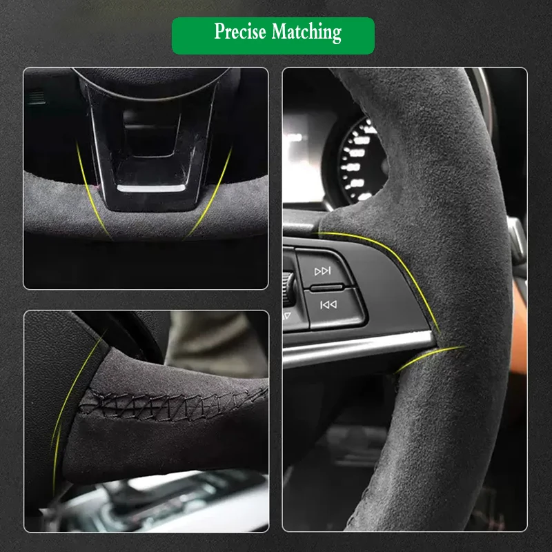 Treccia Coprivolante per auto Volante in pelle scamosciata Accessori auto per Seat Leon Cupra R Leon ST Cupra Leon Ateca FR - immagine 3