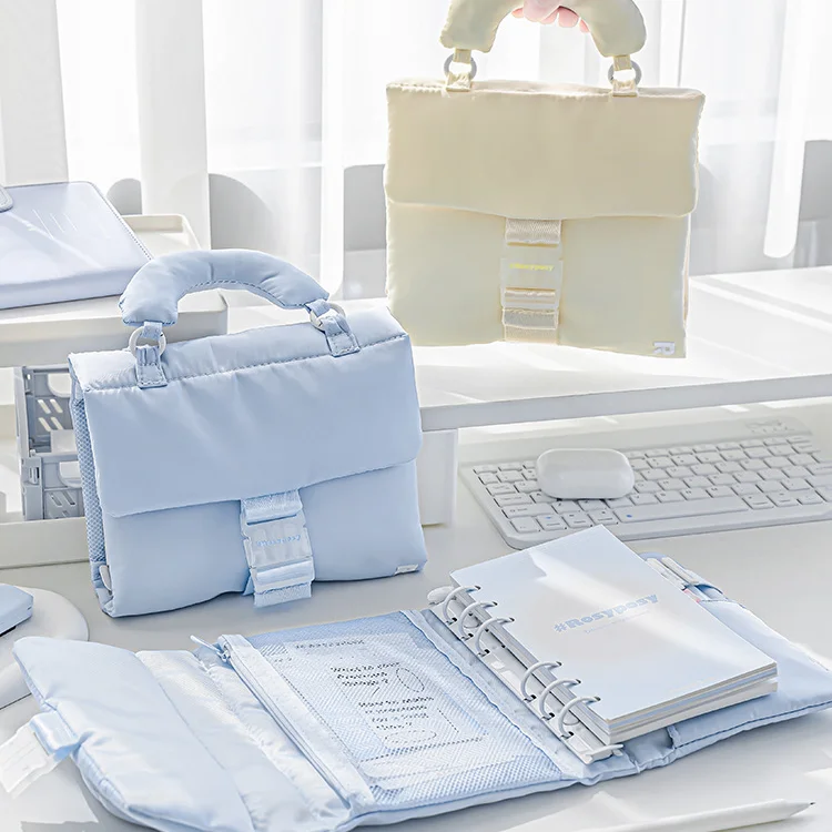 귀여운 방수 소프트 커버, 느슨한 잎 노트북 저널 일기 플래너, 다층 보관 가방, 핸드북 학교 문구, A6 IPX2