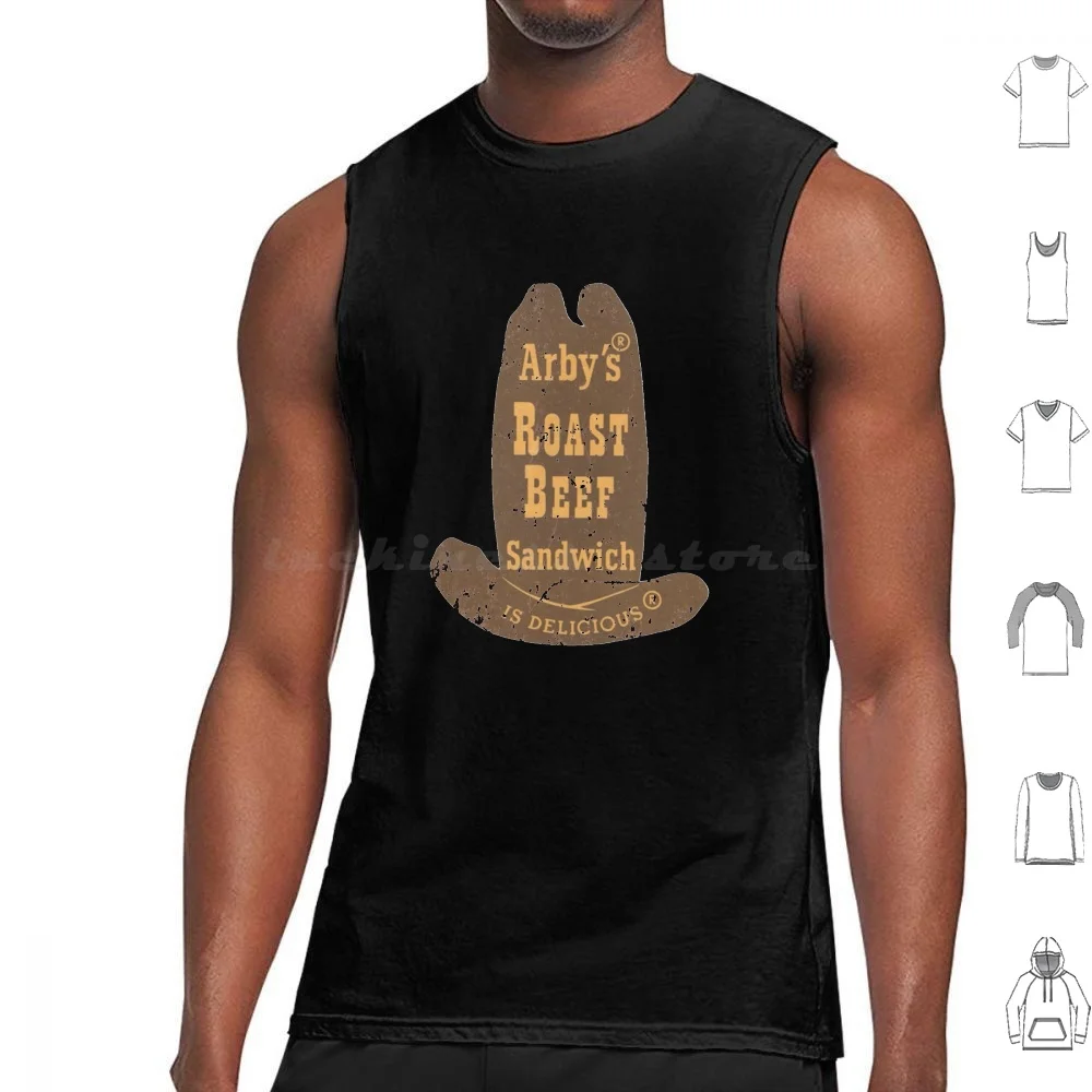 Arby'S Roast Beef Shirt Canotte Gilet Senza Maniche Beef Cowboy Hat Fast Food Hamburger Arrosto Di Manzo Arbys Loghi Classici Ricci