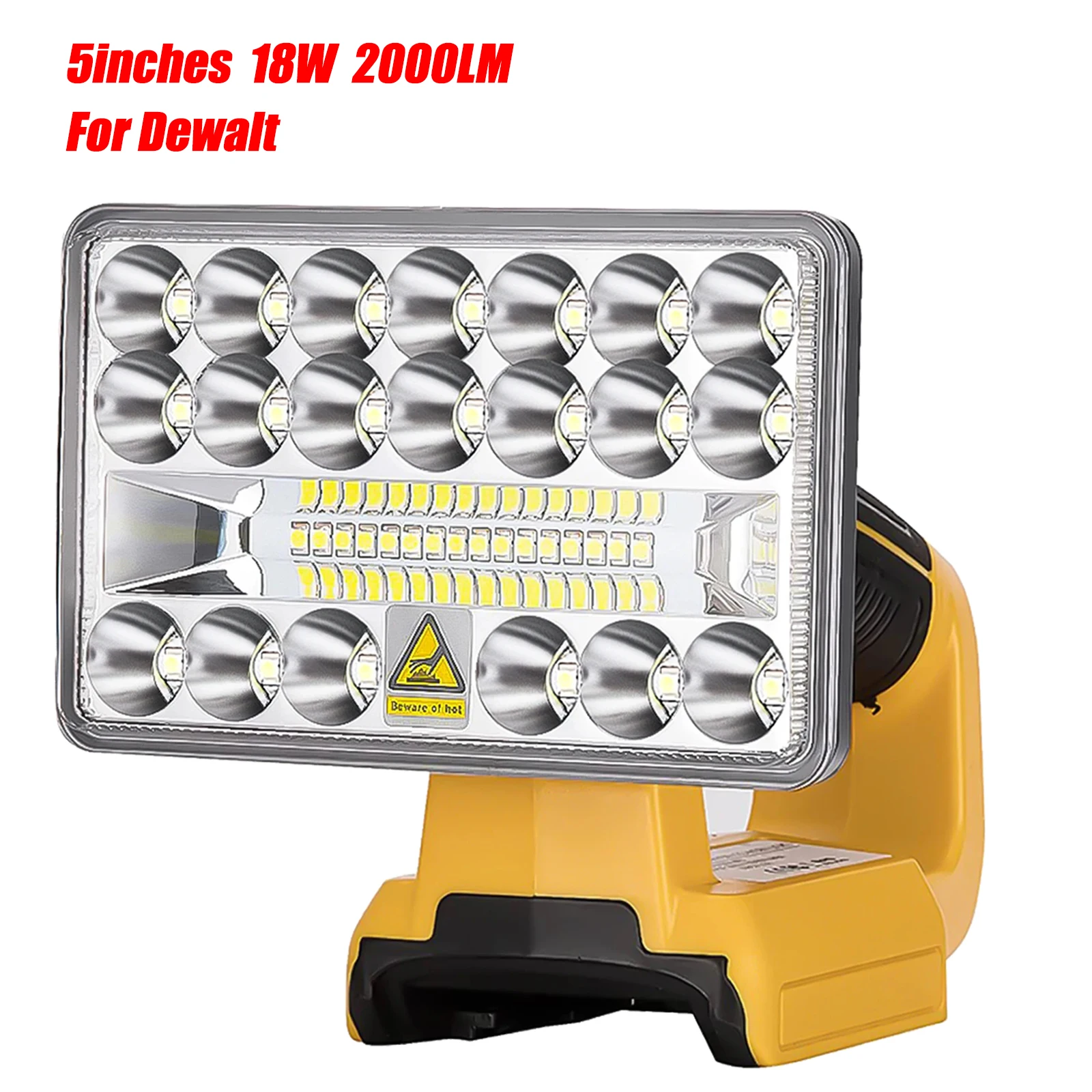 

2000LM 18W LED Work Light for Dewalt 18V Li-ion Battery Rechargeable Lamps Portable Outdoor Camping Light Flashlight