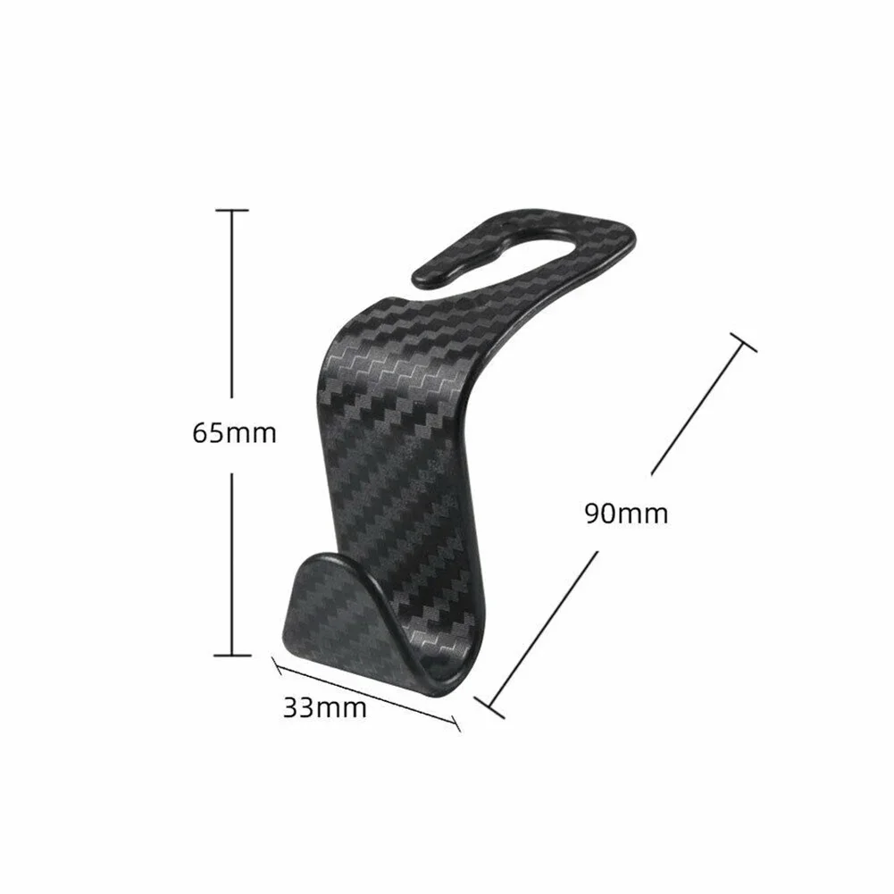 

2X Hooks Auto Car Back Seat Headrest Hooks ABS Storage Carbon Fiber Style High Quality Practical Interior Car Clip Accessories