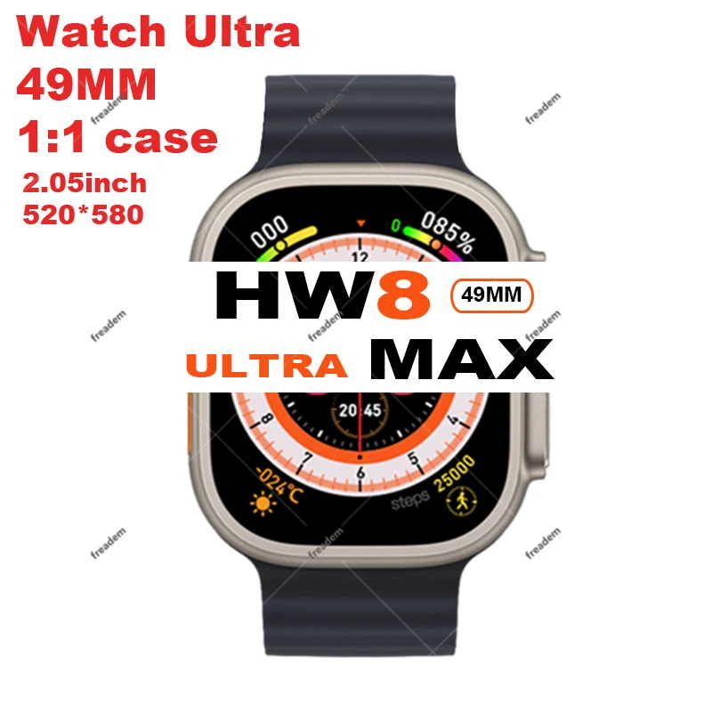 2022 hw8 série smartwatch ultra max 8 49mm caso chamada bluetooth nfc ...