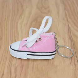 Vibrant Mini Sneaker Keychain Fashion Charm (Canvas Pink)
