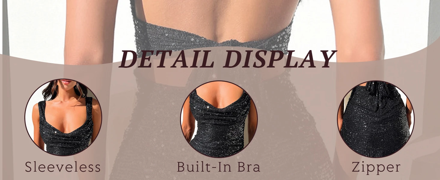 Vestidos de fiesta cortos con lentejuelas brillantes para adolescentes, con abertura en la espalda, formales, para graduación y cóctel