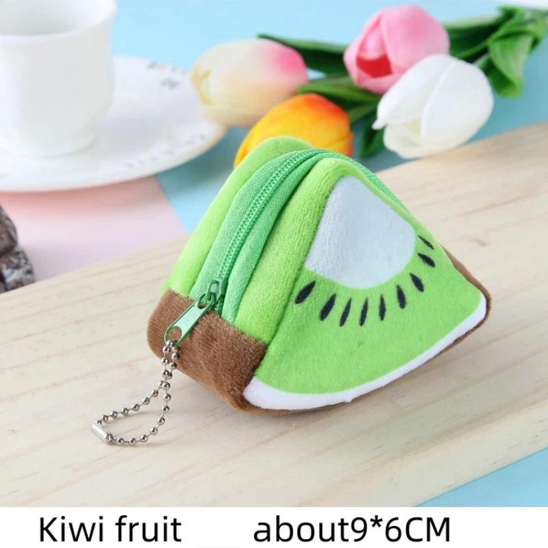Plush Coin Purse Cartoon Fruit 10cm Triangle Coin Wallet Storage Bag Pendant Children's Gifts