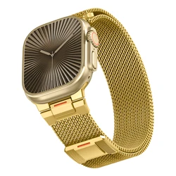 Elegant Milanese Loop Watch Strap - Stainless Steel Mesh Bracelet - S10 42 - 38 40 41mm (Gold)