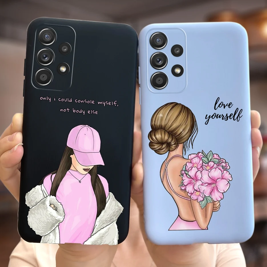 Per Samsung Galaxy A23 Custodia Sm-A235F Belle Ragazze Fiori Custodia Morbida In Silicone Per Samsung A23 A 23 Cover Posteriore Galaxy A23 Fundas