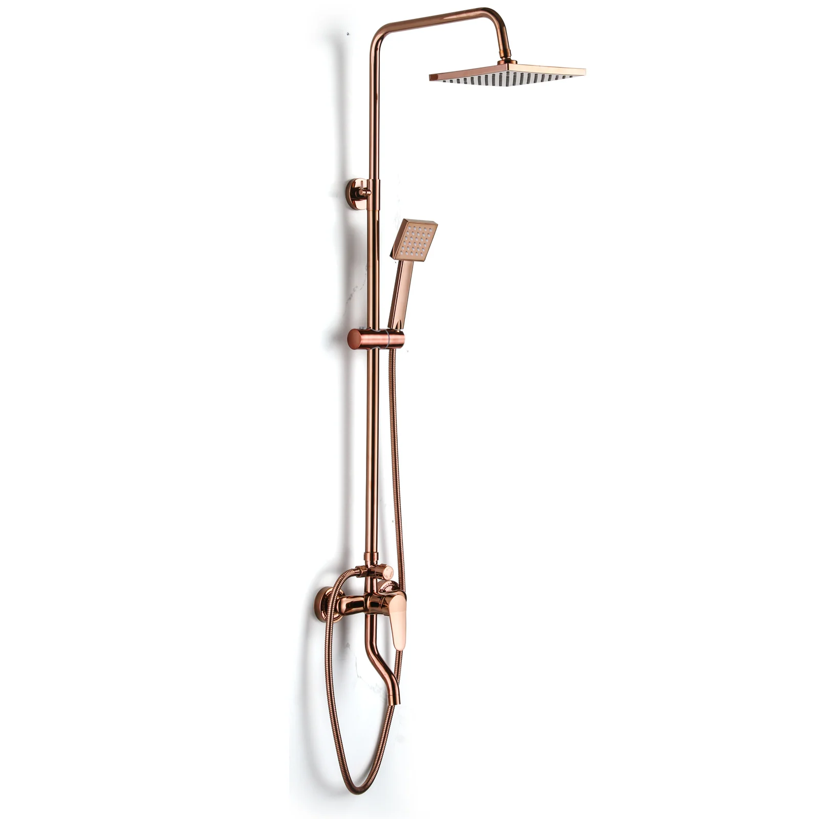 20CM Modern Style Shower Set Rain Shower Tap Set Shower Head with Hand Shower Wall Hanging Bathroom Shower System Tap 4