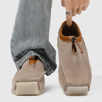 square toe suede loafers shoes for man luxury designer shoes casual sneakers for man skateboard mocasines 1