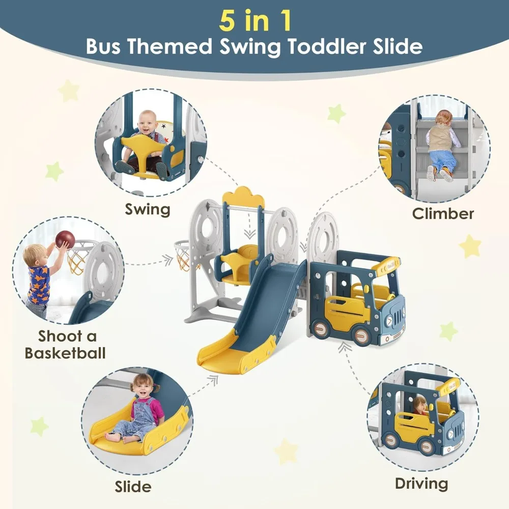 5-in-1 Toddler Slide & Swing Set 2