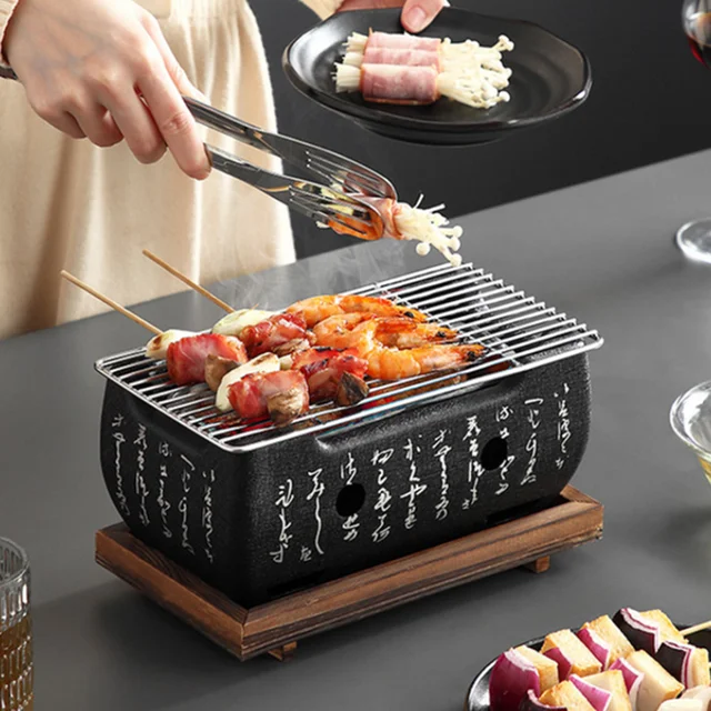 Portable Japanese BBQ Grill Charcoal Barbecue Grills Aluminium Alloy Indoor  Outdoor BBQ Grill Pan Barbecue Stove - AliExpress