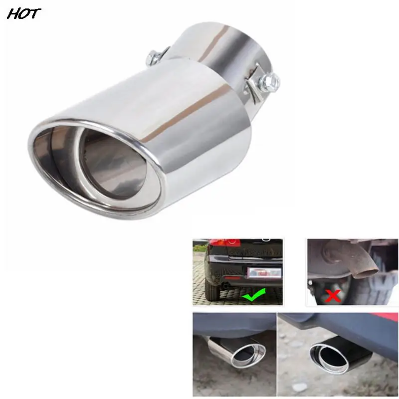 

Universal Car Auto Exhaust Muffler Tip Stainless Steel Pipe Chrome Trim Modified Car Rear Tail Throat Liner Accessories