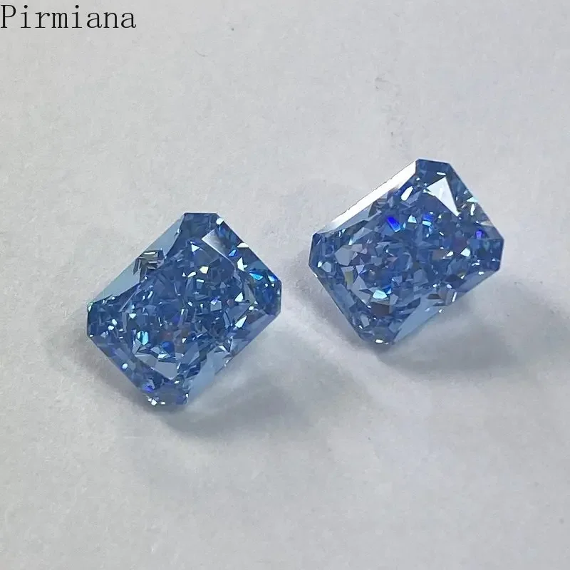 Pirmiana Customizable Fancy Blue Color High-carbon Diamond Cubic Zirconia Loose Stone for Jewelry Making