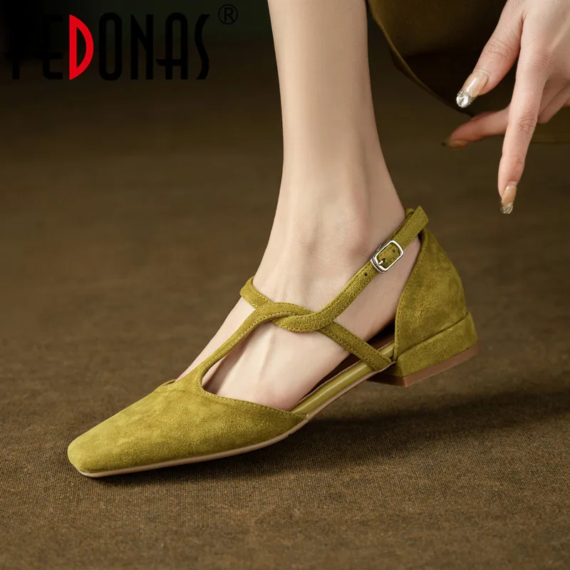 

FEDONAS Women Pumps Buckle Strap Fashion Design Genuine Leather Casual Office Lady Shoes Woman Spring Summer Mature Basic Shoes
