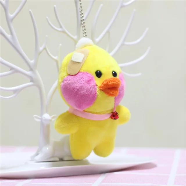10cm Lalafanfan Duck Keychain Korean Hyaluronic Ducks Acid Doll Duck Pendant Plush Stuffed Animals Soft Toys Birthday Gifts Kids 3