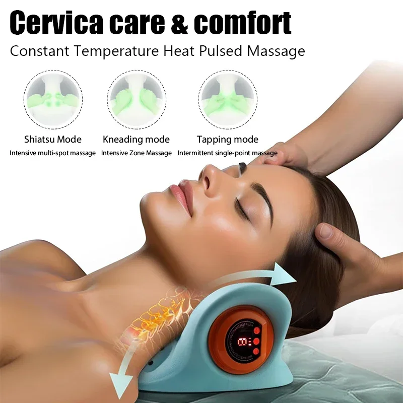 Electric Cervical Massager Neck Stretcher Chiropractic Traction Head Acupoint Ma