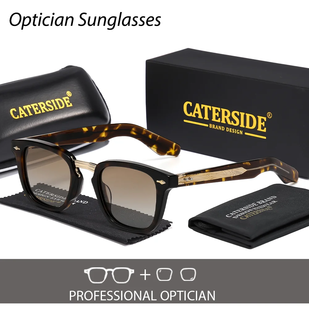 CATERSIDE Unisex-Optik-Sonnenbrille, Acetat-Rahmen, polarisierte Brillen, private Anpassung, quadratische Linse, Brillen, UV400 – Detail 17
