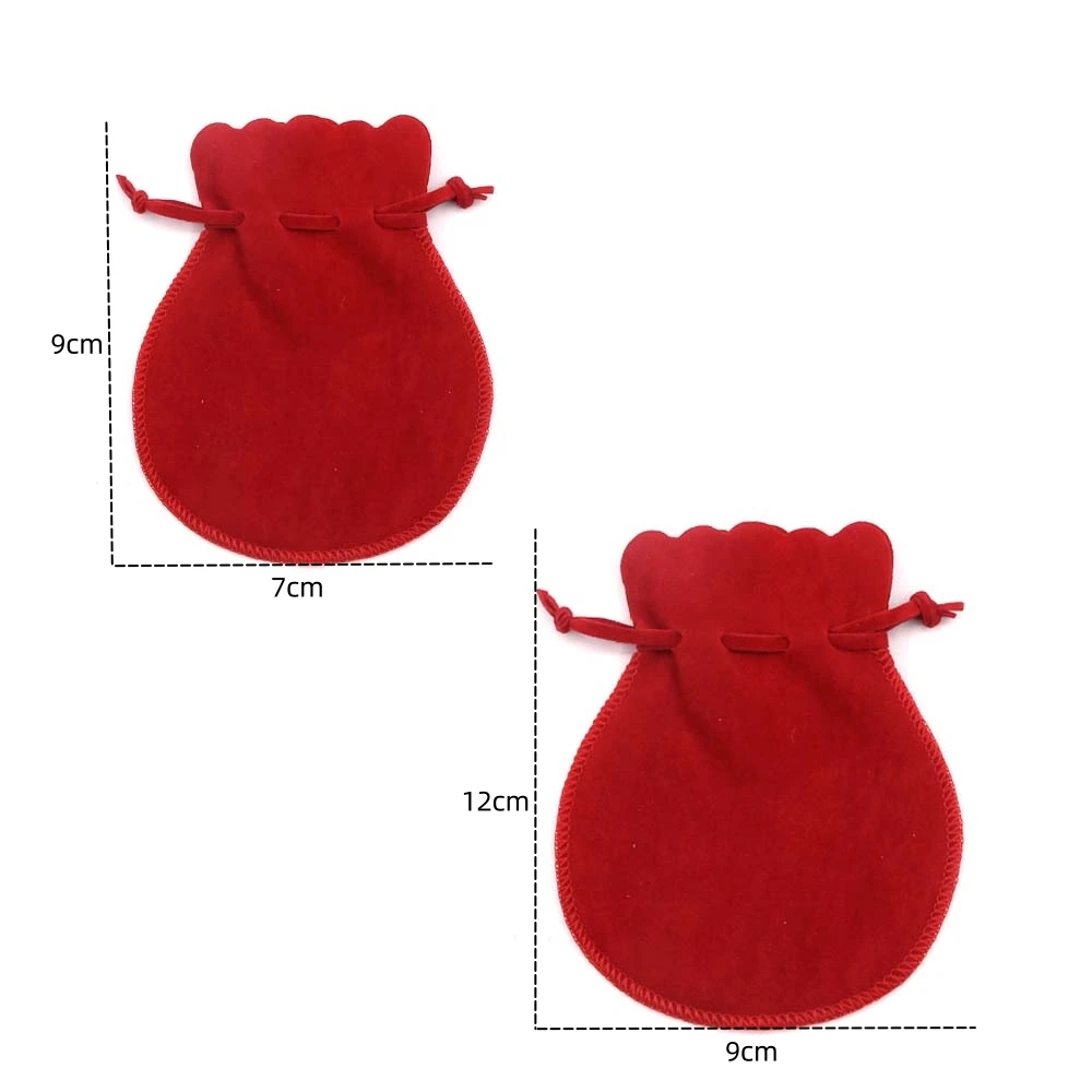 Set of 10 Elegant Velvet Drawstring Pouches for Jewelry and Gift Packaging