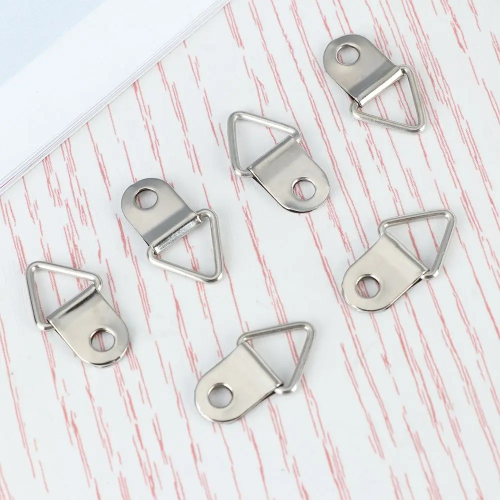 50pcs Oil Painting Mirror Art Work Photo Hanging Triangle D-Ring Picture Frame Hanger Wall Hook
