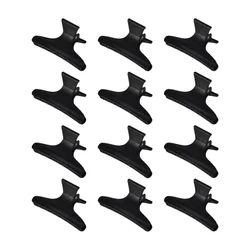 Elegant 12 - Piece Butterfly Hair Clips Set - Non - Slip, Stylish Hair Accessories in Vibrant Colors (Black)