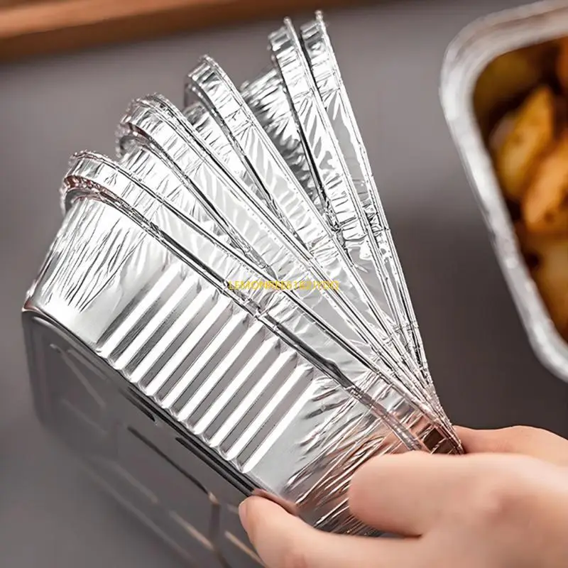 M7DF 20pcs Aluminium Foil Baking Trays for Oven and BBQ Air Fryers Liners Accessories Oil-proof Nonstick Containers