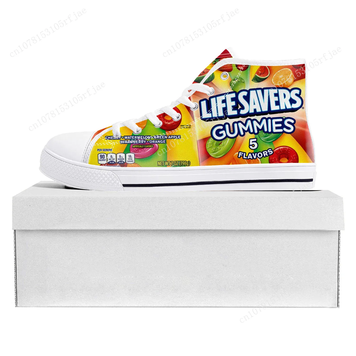 Funny Candy Food Snack High Top High Quality Sneakers Mens Womens Teenager Canvas Sneaker Casual Couple Shoes Custom Made Shoe