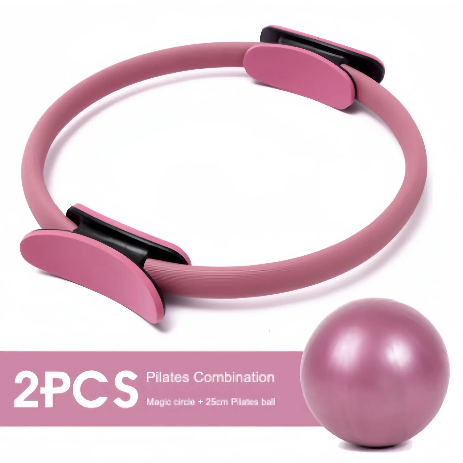 Yoga Pilates Circle Gym Set Solid Color PP Stretching and Core Training Equipment with Yoga Ball Fitness Tool for Scu 2 Piece yoga circle,pilates ring