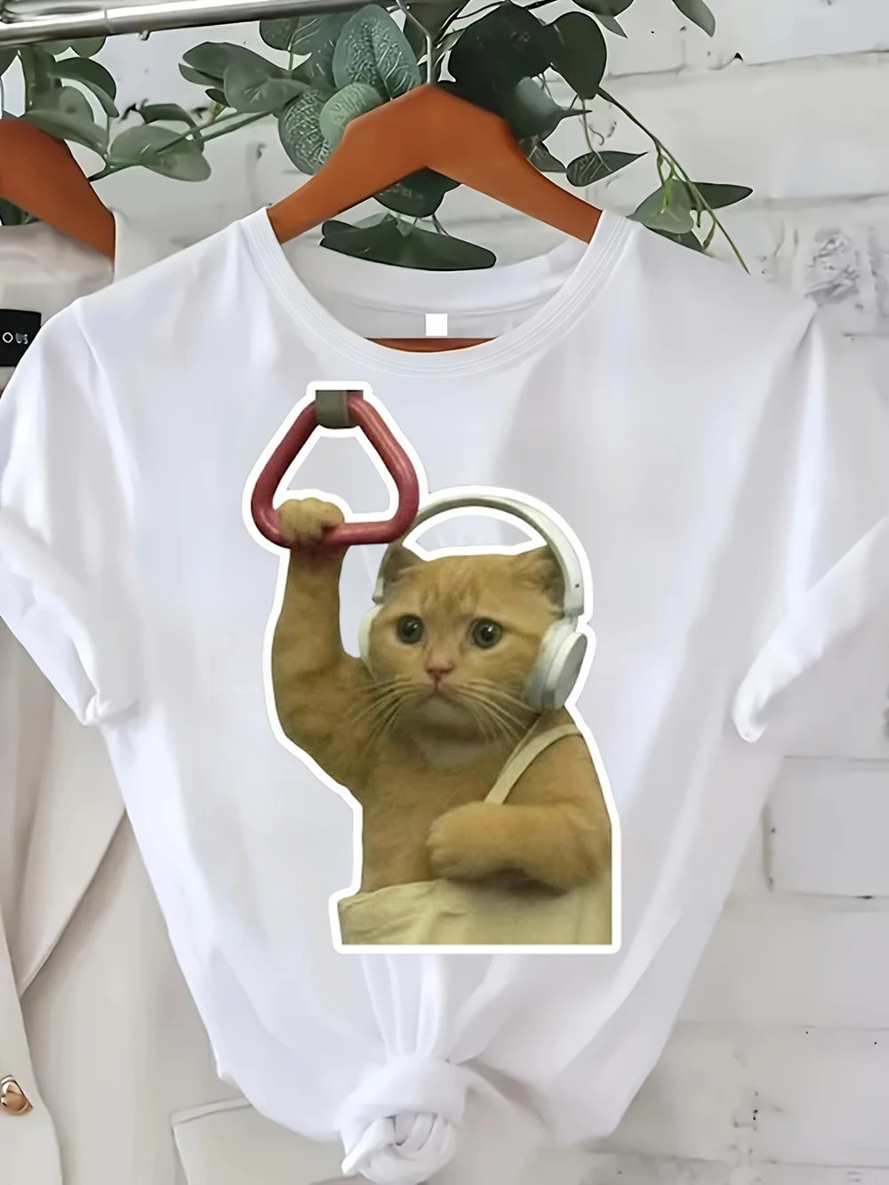 Sad Cat Meme Men's Women's Short Sleeve T-shirt Funny Graphic T-shirt Comfortable Soft Casual T-shirts Funny Daily Wear Tees 6