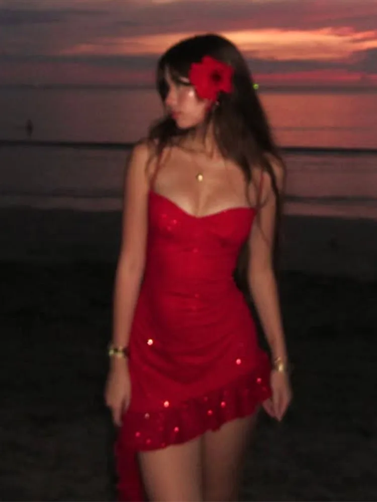 Sexy Glitter Pleated Women's Dress Chic Sleeveless Halter Hip Package Female Dresses With Belt Solid Slim Lady Beachwear Holiday 6