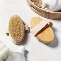 Natural Bristle Brush Soft Wet Dry Skin Body SPA Brush Bath Massager Home 1