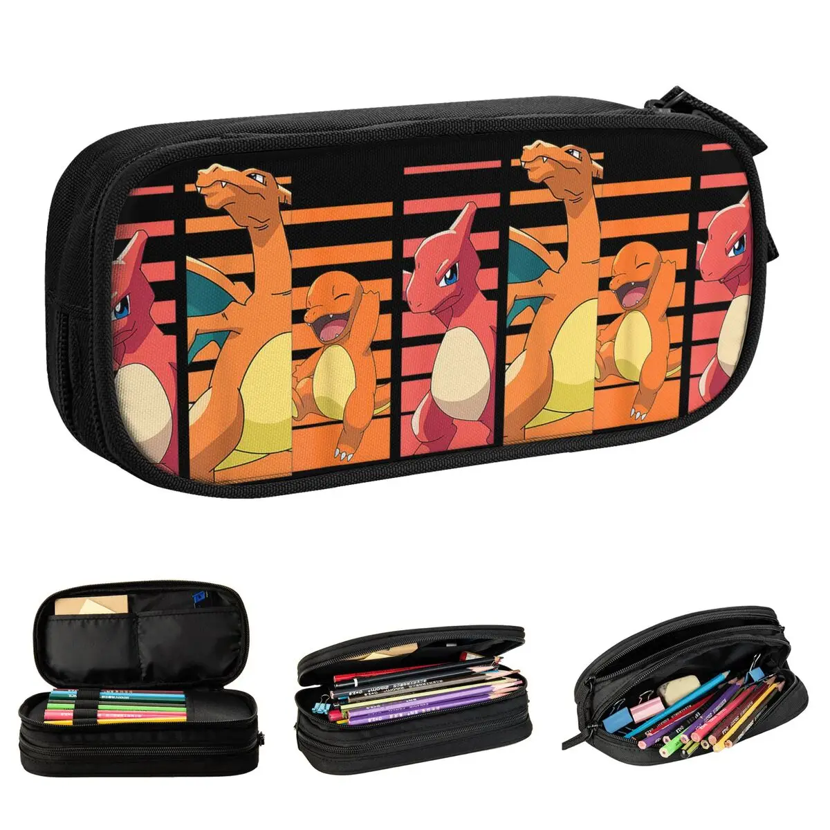 Pokemon Charmander Evolutions Astuccio Portapenne Borse Studente Grande Stoccaggio Studenti Regali Per La Scuola Pencilcases