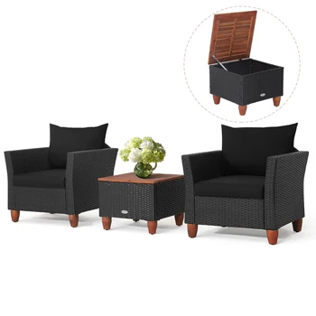 3PCS Rattan Patio Furniture Set 1