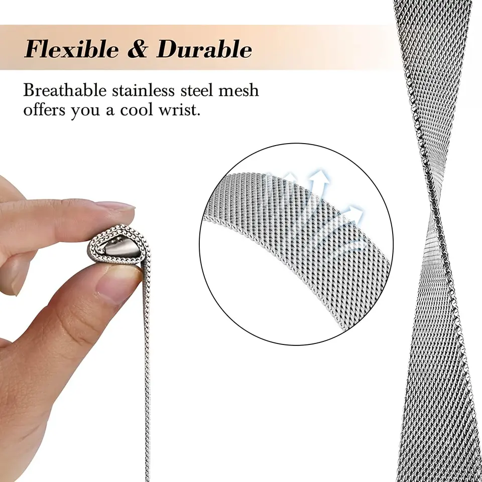 Cinturino Milanese Magnetico In Acciaio Per Fitbit Charge 6 – Ricambio Metallo