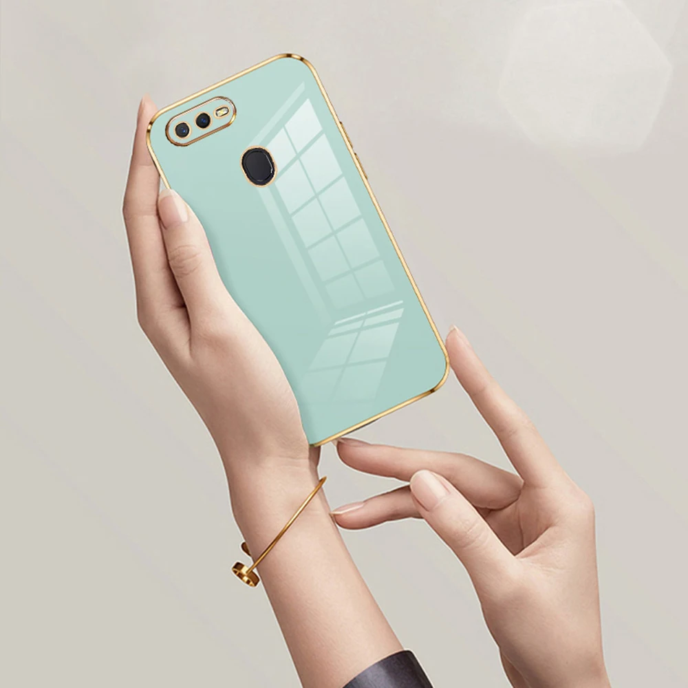 Luxury Square Plating ShockProof Silicone Back Cover
