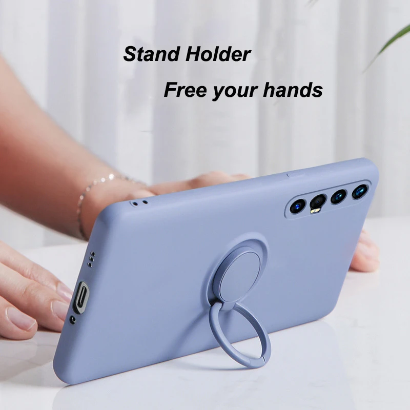 SATURCASE Case for Oppo A92S / Reno 4Z 5G, Ring Kickstand Hybrid 2 in 1