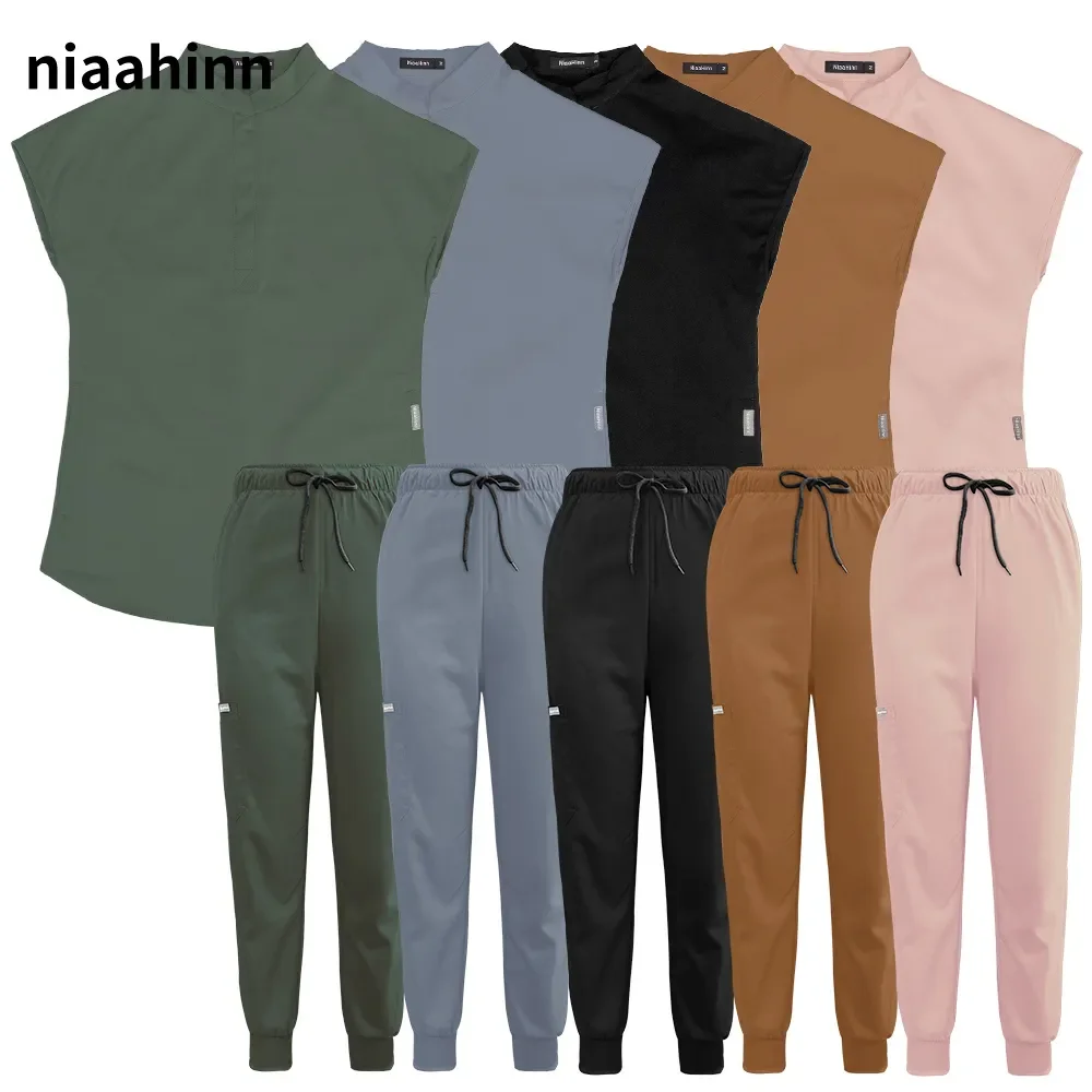 High Quality Scrub Uniform Jogging Pant Pet Grooming Doctor Work Clothes Health Care Medical School Accessories Nursing Workwear nurse uniform long sleeve scrub tops high quality unisex v neck work clothes pet grooming institution beauty salon accessories