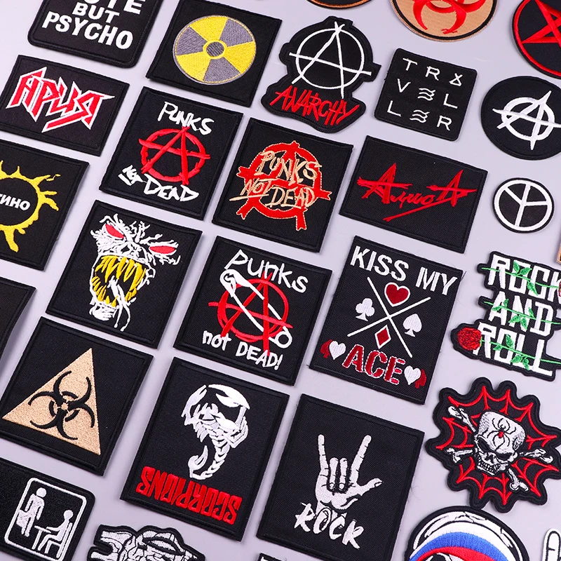 Hippie Rock Patch Iron On Embroidered Patches On Clothes Sew