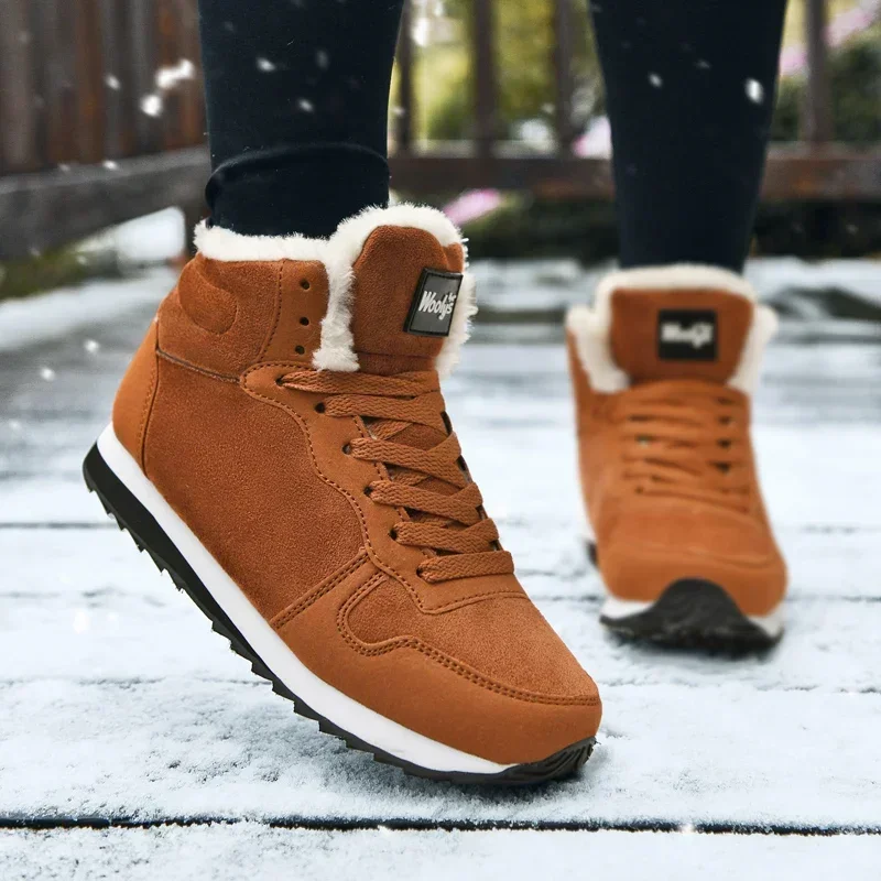 Winter Men Ankle Boots Warm Plush Suede Snow Boots Unisex Women Outdoor Non-slip Hiking Shoes Big Size 48 Zapatillas Hombre Male,outdoor boots