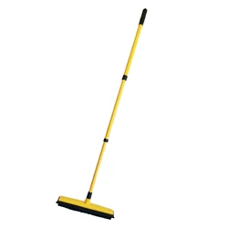 Multifunctional Telescopic Rubber Broom and Sweeper for Pet Hair and Dust Removal (Orange)