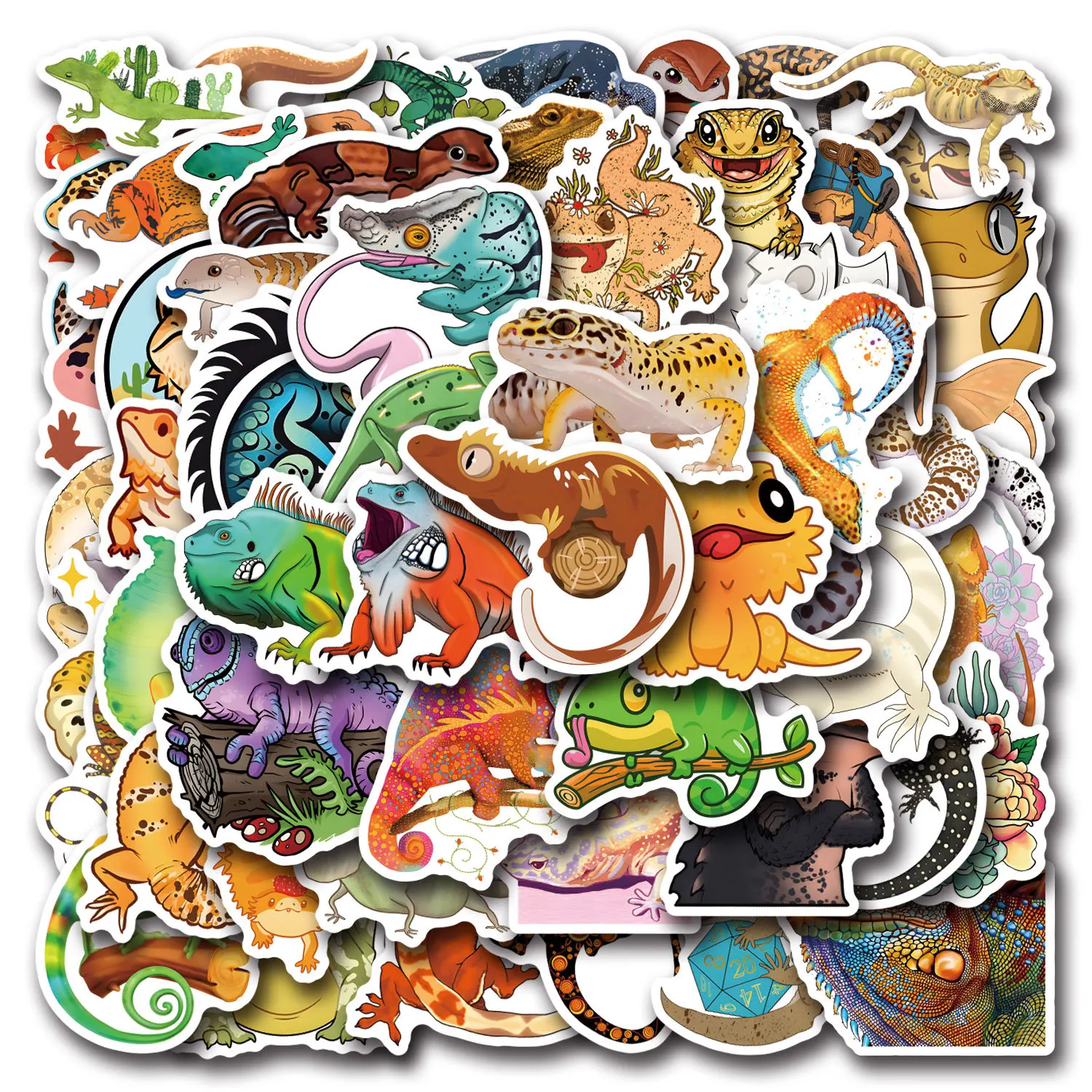Lizard Cartoon Stickers Animal Graffiti Sticker DIY Luggage Laptop Phone Guitar Car Bike Skateboard Decals Toy 10/30/55/110PCS