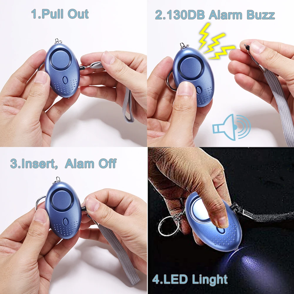 Self Defense For Safety Keychain Full Set With Personal Alarm, Knife  Accessories Birthday Gifts For Mom Women Girls