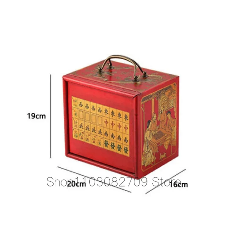 Portatile Retro Mahjong 144 Piastrelle Gioco Mah-Jong Set In Legno 5 Cassetti Draw Box