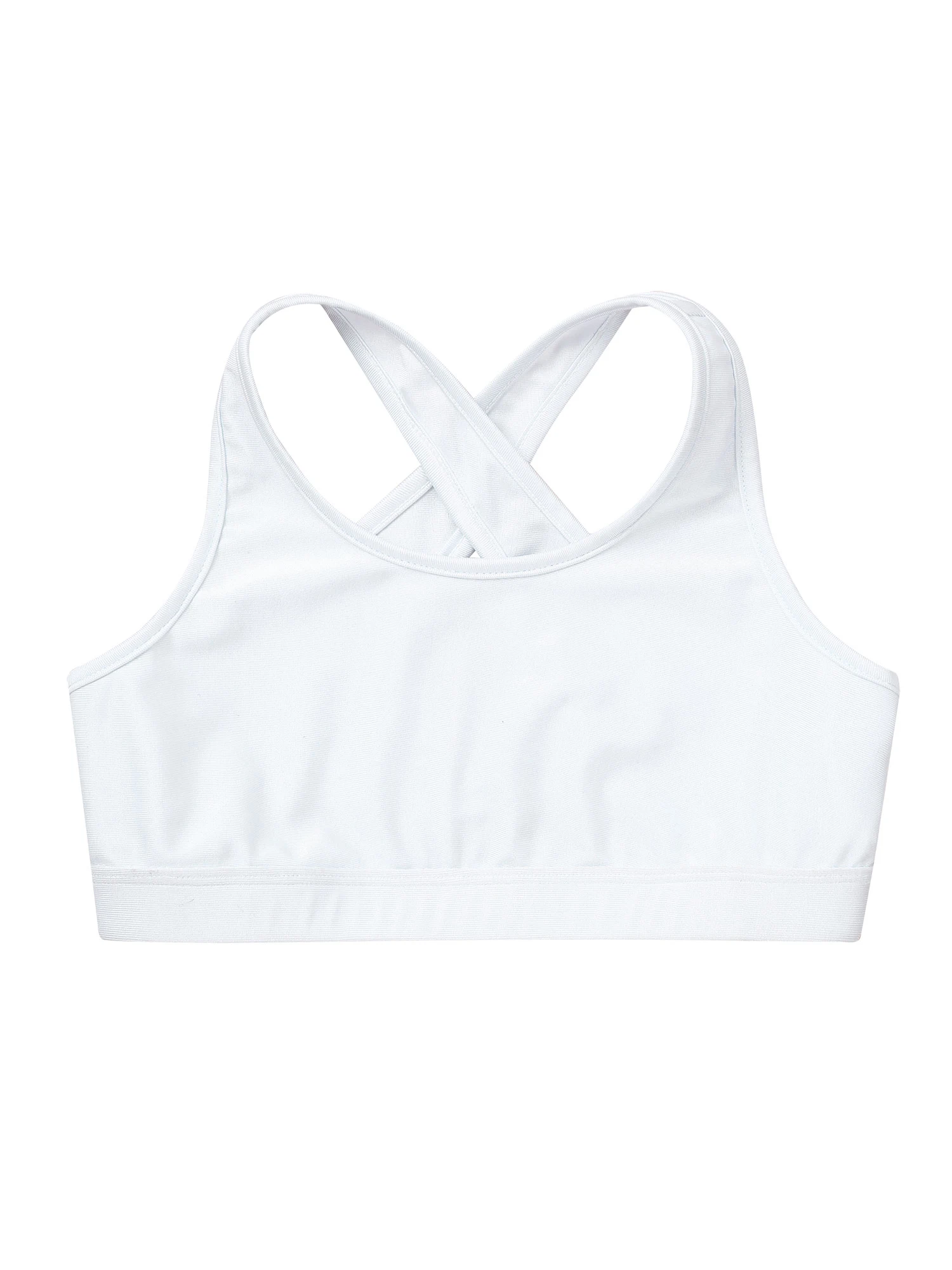 Kids Girls Sports Set Breathable Sportswear Sleeveless Criss Cross Crop Top with Pleated Skirt for Tennis Badminton Fitness