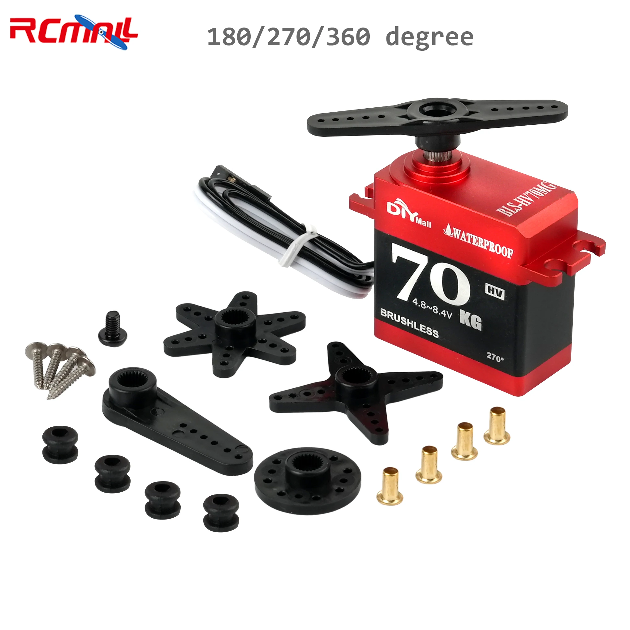BLS-HV70MG 70KG Digital Servo Waterproof IP66 Large Torque Brushless Motor Steel Gear Servo for 1/8 1/10 RC Car Crawler Robot