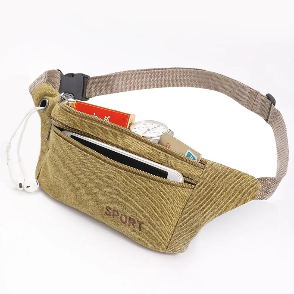 Gürtel tasche Lauf taschen Hüftgurt Tasche neue Leinwand Geldbörse Reise Camping Wandert asche Bauch tasche für Telefon münzen Frauen Männer – Detail 2