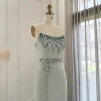 شارون سعيد الفيروز كريستال فاخر دبي مساء فستان للنساء حفل زفاف أنيقة طويلة حورية البحر الرسمية فساتين لحضور الحفلات الموسيقية SS331 1